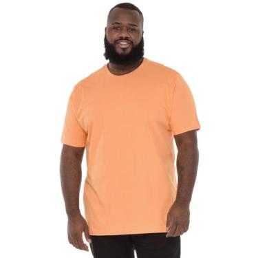 Imagem de Camiseta Plus Size Lisa Anistia Masculina Básica Algodão Laranja, Lara