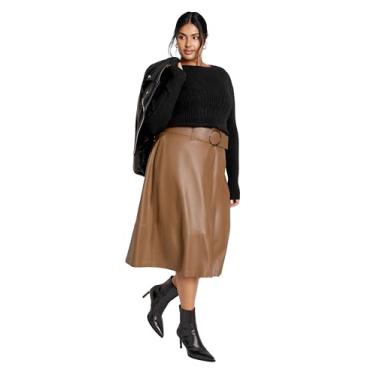 Imagem de City Chic Saia feminina plus size Untamed Tan