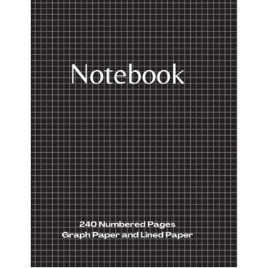 Imagem de Graph Paper Notebook: Project Workbook with 240 Numbered Pages Ruled Line Dot Journal Paper and 5x5 Graph Paper | 8.5" x 11" | PLUS Contacts Pages | For Ideas, Notes, Sketches
