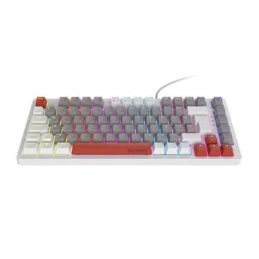 Imagem de TECLADO MECANICO 75% PCYES KIRIN WHITE GHOST - SWITCH RED - LED RAINBOW - PTKRWG75RD