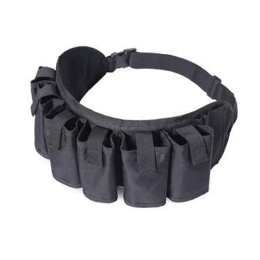 Imagem de ESUOHYM Suporte de cinto de cerveja, pacote com 6, coldre de cerveja, ajustável, pochete ajustável, garrafa de cerveja, bandolier, portátil, com bolso com zíper, compartimento para caneta (preto)