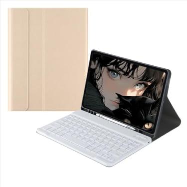 Imagem de Capa Para Tablet Com Teclado Bluetooth Para Samsung Tab S8 Ultra 14, 6 Polegadas (Ouro, Teclado comum)