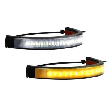 Imagem de Hbxdeco 2 peças de luz de seta de LED flexível para motocicleta, pisca-pisca de seta de duas cores brancas e âmbar, à prova d'água, DRL, barra de luz de corrida diurna para motocicleta