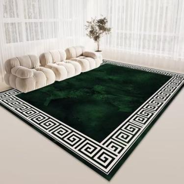 Imagem de Tapete verde estilo americano macio grande sala de estar área tapetes decoração quarto sala de estar tapete de chão, flanela 14.200 x 250 cm 78,7 x 98 pol.