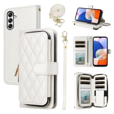 Imagem de Furiet Argyle Capa carteira para Samsung Galaxy S24/S25 5G com alça de pulso, compartimento para cartão, bolsa com zíper, luxuosa, couro PU, suporte para celular para S 24 24S 25 25S G5 mulheres