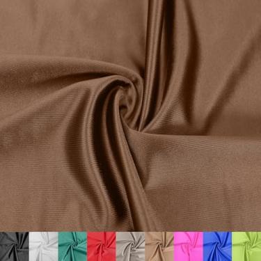 Imagem de Texco Inc 149.9 cm Wide Kasino tecido brilhante por jarda - poliéster elastano elástico melhor para vestuário, roupa ativa, acessórios, tiaras, cortinas, decoração de casa e projetos DIY, chocolate 2