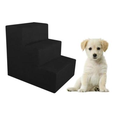 Imagem de Escada Pet para Cães e Gatos Veludo Preto Dal Poz Estofados