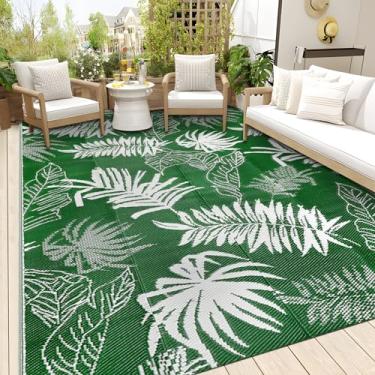 Imagem de Falflor Tapete externo impermeável 2,4 x 3 m, reversível de plástico para uso interno e externo, tapete para pátio, trailer, varanda e área grande