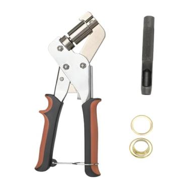 Imagem de Vaveren Kit de ferramentas para alicate de ilhó, alicate de perfuração, furador de couro conveniente para sinais, cinto, bolsa de couro, papel, Ouro 100 Unidades