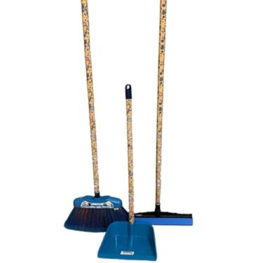 Imagem de KIT VASSOURA TROPICANA RODO 30CM E PÁ PLÁSTICA CABO LONGO