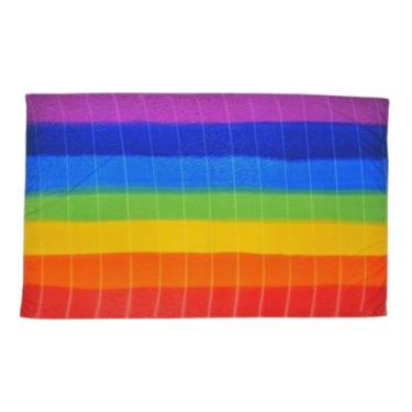 Imagem de Canga De Praia Estampada Bandeira Rainbow Com Jaquard Poliéster Bali Beach