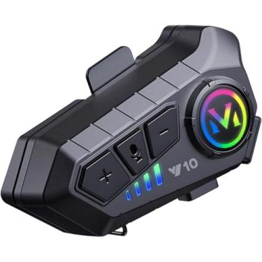Imagem de Fones Bluetooth para Capacete de Moto Y10 | Bluetooth 5.3 Duplo | Som Hi-Fi com Grafeno | Bateria 1000mAh | IPX6 Impermeável | Controle por Voz Inteligente