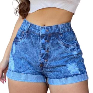 Imagem de Kit 3 Bermudas Short Jeans Feminino bermuda destroyed Jeans Premium - 