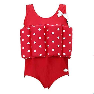 Imagem de Lemandii maiô flutuante removível para crianças, roupa de banho de natação, roupa de banho perfeita para crianças ou bebês, aprender a nadar, Vermelho, Medium