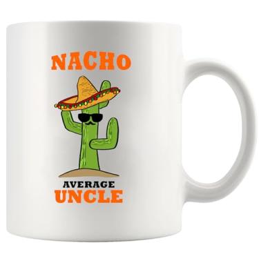 Imagem de Nacho Average Uncle Gift From Niece Nephew Brother Sister Family Fathers Day For New Uncles Guncles Funcles Tio Bearded Uncle Ceramic Mug 325 ml Branco