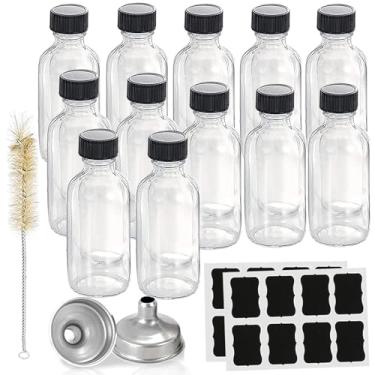 Imagem de Hadatido Pacote com 12 garrafas de vidro de 118 ml com tampas, frascos de amostra Wellness Shot Jar para uísque Bourbon, licor, poção, óleos, extrato de baunilha, tintura, molho picante, xarope, suco,