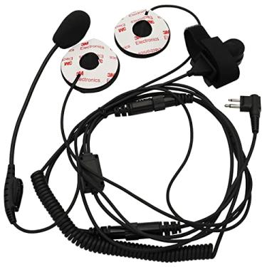 Imagem de Fone de ouvido aberto de metade do rosto para capacete de motocicleta, microfone compatível com rádio Motorola bidirecional RMM2050 GP300 CP200 PR400 CLS1110 RDU2080D