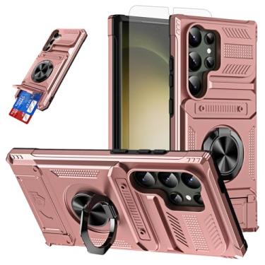 Imagem de Furiet Capa de telefone para Samsung Galaxy S25 Ultra 5G com protetor de tela de vidro temperado slot para cartão suporte à prova de choque híbrido duas camadas Defender para S25Ultra 25S S 25 25Ultra