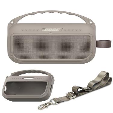 Imagem de Capa de silicone compatível com alto-falante Bluetooth portátil Bose SoundLink Flex 2ª/1ª geração, capa macia para alto-falante Bose SoundLink Flex Acessórios (capa de arenito)