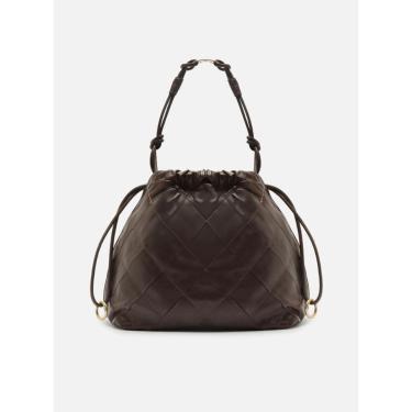Imagem de Bolsa bucket marrom couro matelassê grande A 50018 0864 0001 arezzo