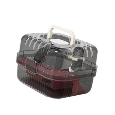 Imagem de Generic Gaiola de hamster com garrafa de água e roda de exercícios Clear Pequenidade de gaiola de animais pequeno habitat de saída para o de esquilo, Rosa