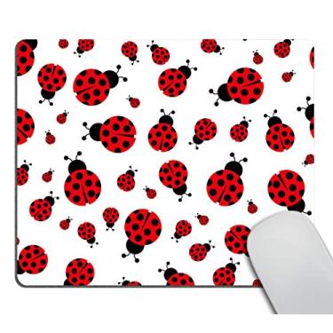 Imagem de Mouse pad retangular antiderrapante, mouse pad Smooffly Red Ladybug para casa, escritório e mesa de jogos
