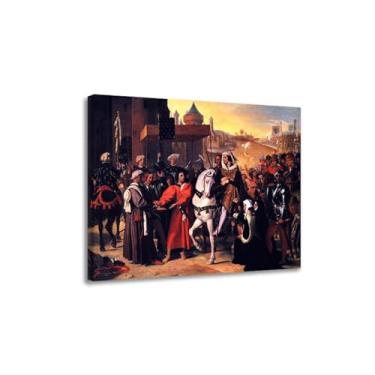 Imagem de IIngres Famous Paintings The Entry into Paris of the Dauphin, Future Charles V Print on Canvas Painting Reproduções Neoclassicismo Arte de parede 30x36cm Emoldurado