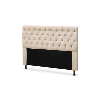 Imagem de Cabeceira Cristal 1,60 Para Cama Box Suede Amassado Bege - JS Móveis