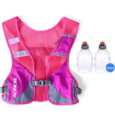 Imagem de AONIJIE Colete Refletivo Para Corrida, Maratona, Respirável Para Caminhadas, Camping, Ciclismo E Corrida (Rosa Vermelha Com 2 Garrafas De 250Ml)