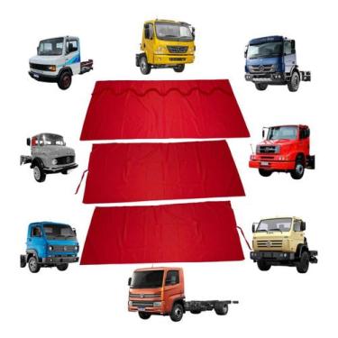 Imagem de Cortina Cetim Frente E Lateral Mb 1113 3pcs Cabine Pequena - JCS Acess