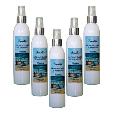 Imagem de Kit 5 Aromatizador De Ambientes Aroma Marine Frasco 200Ml