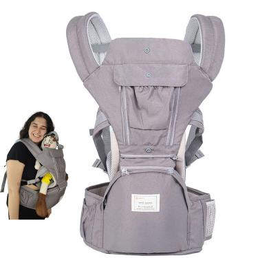 Imagem de Canguru Carregador Bebe Criança Sentado Deitado Passeio Viagem Bolso Alça Ajustavel Ergonomica Macio Segurança Suporte Confortavel Resistente