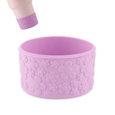 Imagem de BOXOB Bota de silicone gradiente floral para Stanley Cup 340.2-1,134.0 g serve para 2,95 polegadas de diâmetro inferior, protetor de garrafa de água antiderrapante para acessórios de copo (Roxo)