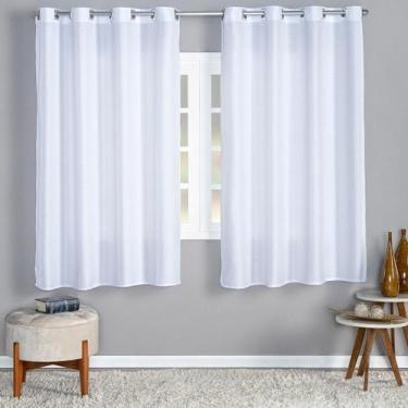 Imagem de Cortina Rústica 2,20M X 1,40M Para Sala E Quarto Branco - Enxoval Vip