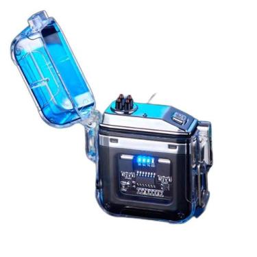 Imagem de Super Lanterna Isqueiro Plasma Transparente Usb
