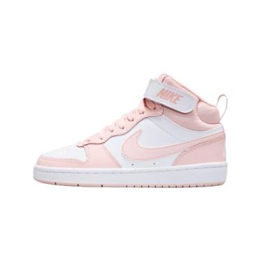 Imagem de Nike Tênis infantil Court Borough Mid 2 Big (CD7782-122, branco/Echo Pink), Branco/Echo Pink, 17