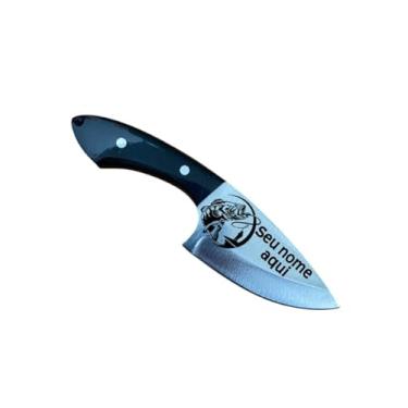 Imagem de Faca Campeira Inox Canivete Personalizada Bainha de Luxo (Preta)