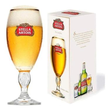 Imagem de Taça de Cerveja com Borda Dourada em Vidro Stella 250ml