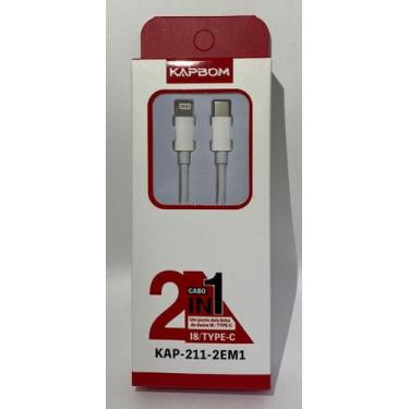 Imagem de CABO USB 2 em 1, tipo-c e lightning c/ USB-A, KAP-211 KAPBOM