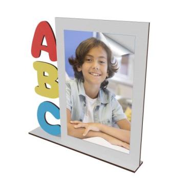 Imagem de Porta Retrato Infantil MDF com Letras Coloridas Educativas - Abstratta