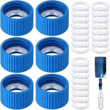 Imagem de Enhon Kit de acoplamento de filtro de água de 6 peças, compatível com filtros de água roscados externos de 28 mm e garrafas de plástico padrão, acoplamentos de limpeza de filtragem com vedações de