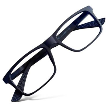 Imagem de Óculos Armação Sem Grau Retangular Masculina Com Molas Nas Hastes
