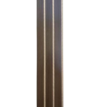 Imagem de Kit 20 Ripas Autocolante MDF Revestimento Ripado para Paredes Placas 45x11(CASTANHO,20)