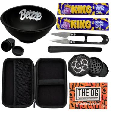 Imagem de Kit Tabacaria 9 itens Seda Piteira Slick Tubete Case Tesoura Dichavador Cuia