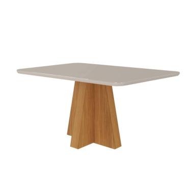 Imagem de Mesa De Jantar Com 4 Lugares 130cm Patricia Nature/off White Cimol Móveis