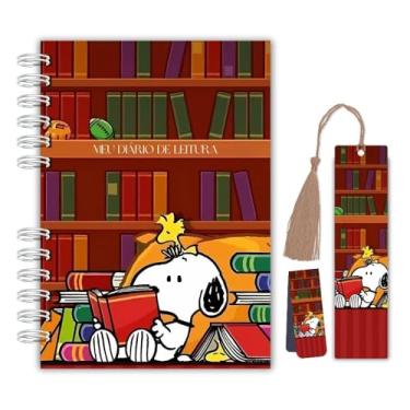 Imagem de Planner Diário de Leitura – Snoopy | Capa Dura com Marcador Tassel e Marcador Magnético – Organização de Livros e Presente para Leitores
