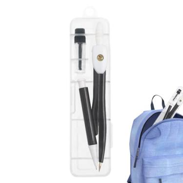 Imagem de Bússola Círculo | Bússola para carpintaria,Bússola profissional de aço inoxidável com caixa de armazenamento inquebrável para carpinteiro, estudantes de engenharia de desenho Pinnkl