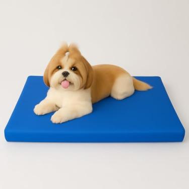 Imagem de Colchonete Impermeável para Cães, 70x50cm, Espuma Compacta, Capa Removível, Multicolorido, Uso Interno e Externo (Azul)