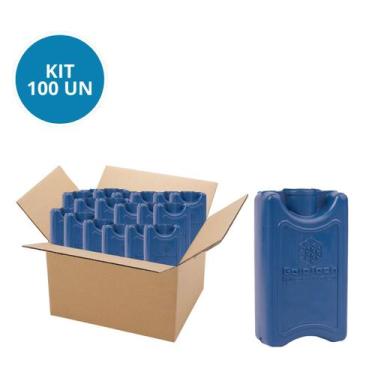 Imagem de Kit 100 Gelo Placa Gel Artificial Reutilizável Rígido 100ml - Gelotech
