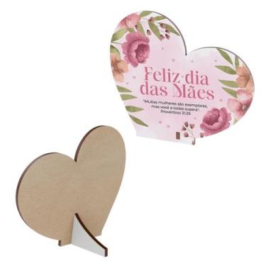 Imagem de 15 Coração MDF Lembrança Carinhosa Dia das Mães - DK Decor, FELIZ DIA 